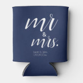 Moderne Hochzeitsgeschenke für Mr & Mrs in Navy-Bo Dosenkühler (Vorderseite)