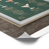 Moderne Hochzeitsgetränk Menü Cocktails Abbildung Poster (Ecke)