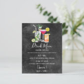 Moderne Hochzeitsgetränke Menü Cocktails Abbildung (Stehend Vorderseite)