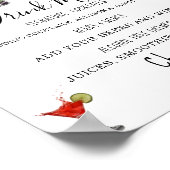 Moderne Hochzeitsgetränke Menü Cocktails Abbildung Poster (Ecke)