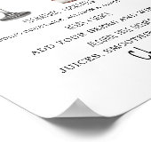 Moderne Hochzeitsgetränke Menü Cocktails Abbildung Poster (Ecke)