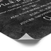 Moderne Hochzeitsgetränke Menü Cocktails Abbildung Poster (Ecke)