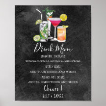 Moderne Hochzeitsgetränke Menü Cocktails Abbildung