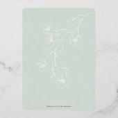 Moderne Hochzeitsgold in schlichter Weise Folieneinladung (Rückseite)