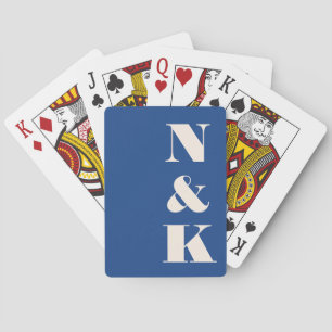 Moderne Hochzeitsgunst mit lebendigem Blau und Mon Spielkarten