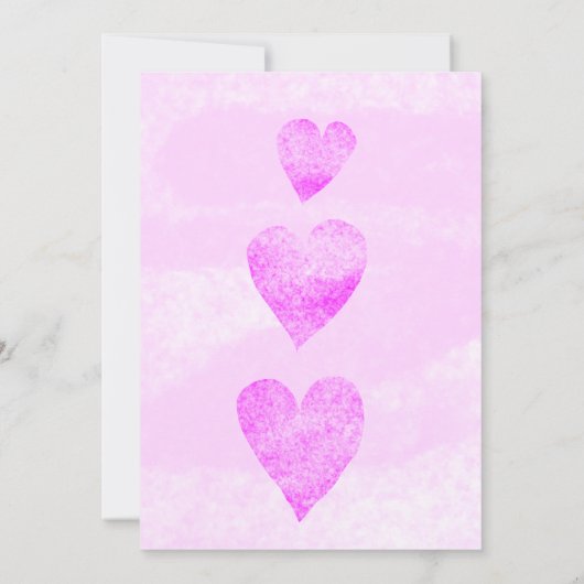 Moderne Hochzeitsherzen einfaches Design stilvoll Einladung (Rückseite)