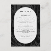Moderne Hochzeitsinformationen aus schwarzem Marmo Begleitkarte (Vorderseite)