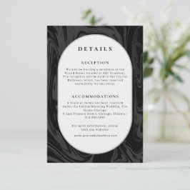 Moderne Hochzeitsinformationen aus schwarzem Marmo Begleitkarte