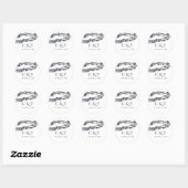 Moderne Hochzeitsinitialen Monogramm Elegant Perle Runder Aufkleber (Blatt)