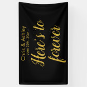 Moderne Hochzeitskabine Fotobooth Black Gold Foto Banner (Vertikal)