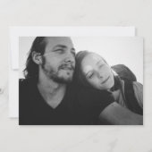 moderne Hochzeitskalligrafie mit 4 Fotos Save The Date (Rückseite)