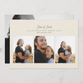 moderne Hochzeitskalligrafie mit 4 Fotos Save The Date (Vorne/Hinten)