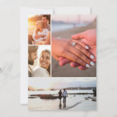 moderne Hochzeitskalligrafie mit 5 Fotos Save The Date (Rückseite)