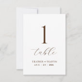 Moderne Hochzeitskalligrafie-Script-Tischnummer Einladung (Vorderseite)