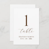 Moderne Hochzeitskalligrafie-Script-Tischnummer Einladung (Vorne/Hinten)