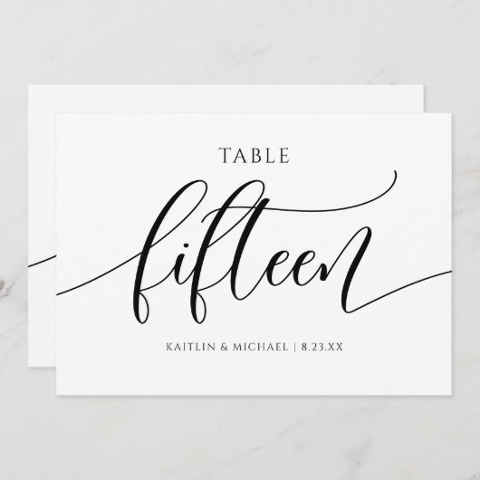 Moderne Hochzeitskalligraphie - 15 Einladung (Vorne/Hinten)