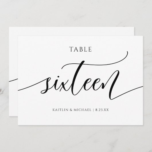 Moderne Hochzeitskalligraphie - 16 Einladung (Vorne/Hinten)