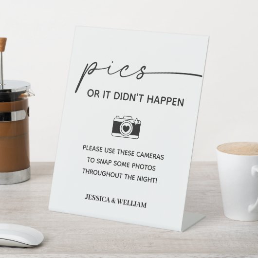 Moderne Hochzeitskamera-Bilder oder das ist nicht  Sockelschild (In SItu)