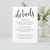 Moderne Hochzeitskarte Begleitkarte (Stehend Vorderseite)