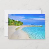 Moderne Hochzeitskarte für das tropische Ziel am M Einladung (Rückseite)