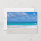 Moderne Hochzeitskarte für das tropische Ziel am M Einladung (Rückseite)