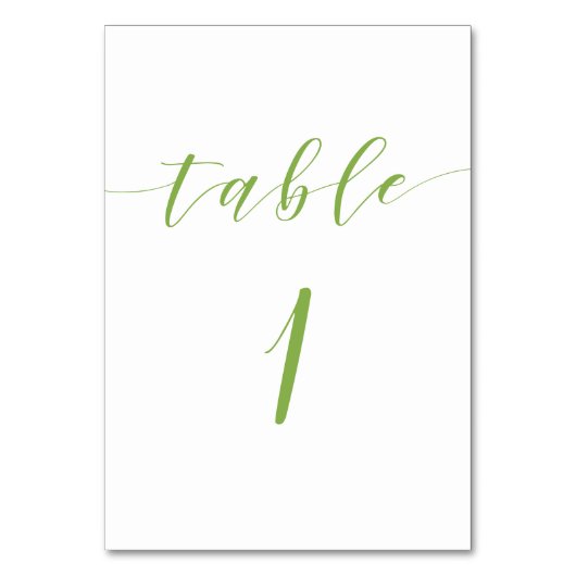 Moderne Hochzeitskarte für Hochzeitsskripte - Tisc Tischnummer (Vorderseite)