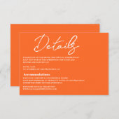 Moderne Hochzeitskarte in heißen Rosa und Orange RSVP Karte (Vorne/Hinten)