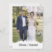 Moderne Hochzeitskarte mit Foto Einladung (Rückseite)