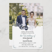 Moderne Hochzeitskarte mit Foto Einladung (Vorne/Hinten)