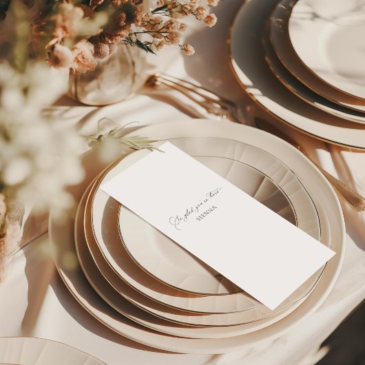 Moderne Hochzeitskarte mit Gästebame Menükarte