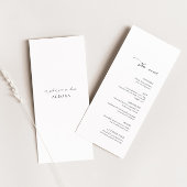 Moderne Hochzeitskarte mit Gästebame Menükarte
