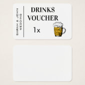 Moderne Hochzeitskarte mit kostenfreiem Drink Busi (Vorne & Hinten)