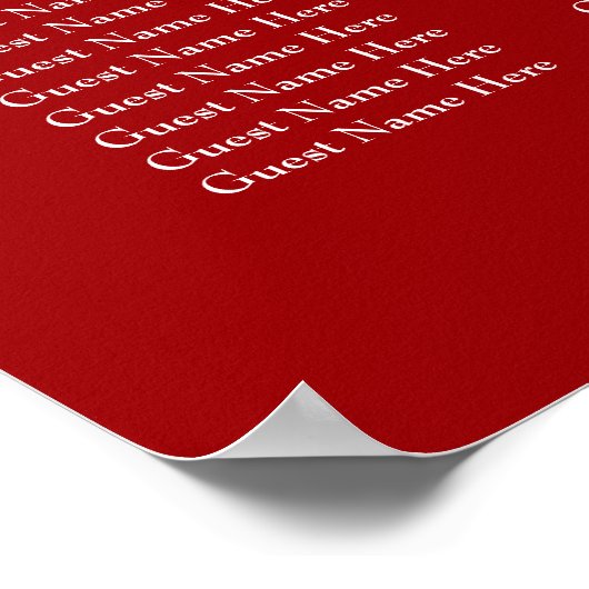 Moderne Hochzeitskarte mit roter Blüte Poster (Ecke)