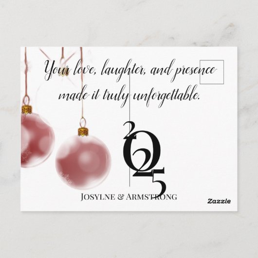 moderne Hochzeitskarte Postkarte (Rückseite)