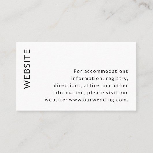 Moderne Hochzeitskarte Visitenkarte (Vorderseite)