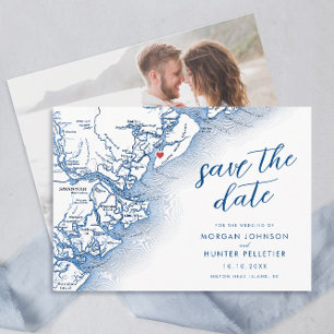 Moderne Hochzeitskarte von Hilton Head South Carol Save The Date