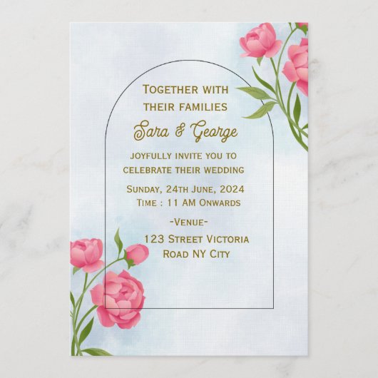 Moderne Hochzeitskarten  Einladung (Vorderseite)