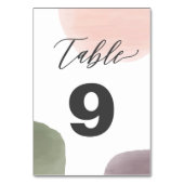 Moderne Hochzeitskarten für Wasserfarben - Tischnu Tischnummer (Rückseite)