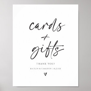 Moderne Hochzeitskarten & Geschenke Schild Minimal