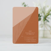 Moderne Hochzeitskarten RSVP Terra Cotta Karte (Stehend Vorderseite)