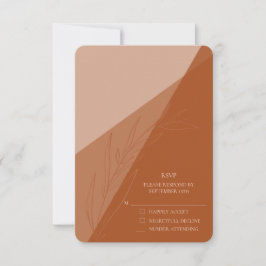 Moderne Hochzeitskarten RSVP Terra Cotta Karte