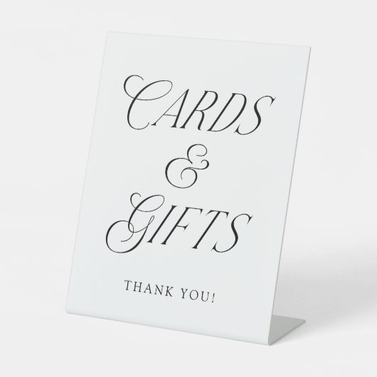 Moderne Hochzeitskarten und Geschenke Sockelschild (Vorderseite)