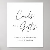 Moderne Hochzeitskarten und Geschenkzeichen Poster (Vorne)