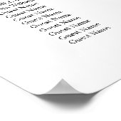 Moderne Hochzeitskizze mit weißem Gold 6 Sitzplätz Poster (Ecke)