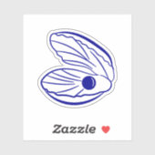 Moderne Hochzeitskleber der blauen Muschel Aufkleber (Blatt)