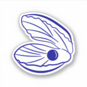 Moderne Hochzeitskleber der blauen Muschel Aufkleber (Vorderseite)