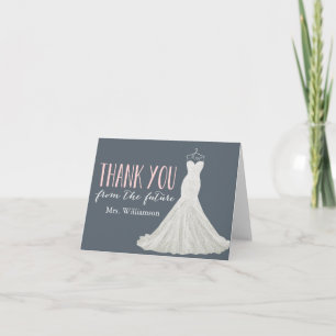 Moderne Hochzeitskleid Brautparty Dankeschön Dankeskarte