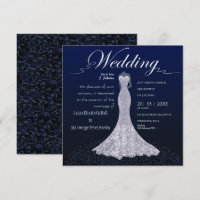 Moderne Hochzeitskleid-Hochzeits-Einladungskarte