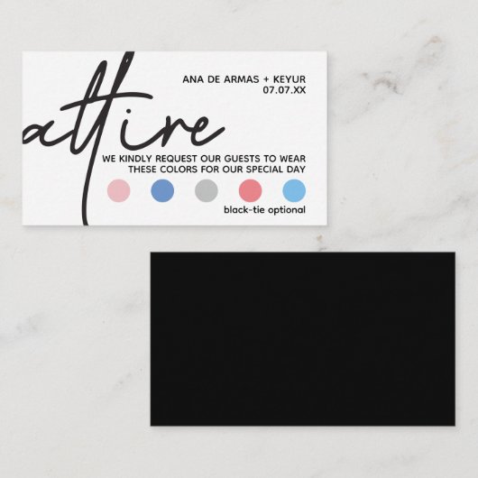 Moderne Hochzeitskleideschildkarten Begleitkarte (Vorne/Hinten)