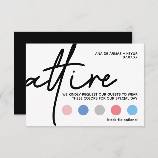 Moderne Hochzeitskleideschildkarten Begleitkarte (Vorne/Hinten)